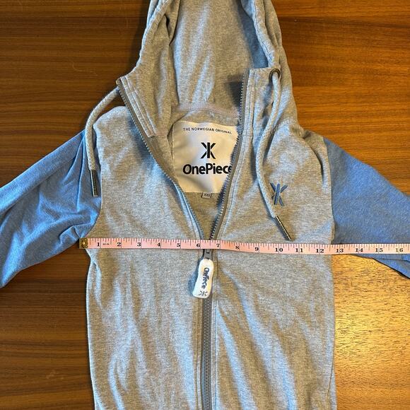 OnePiece gray/blue Norweigan Cotton Jump In Base Layer PJs, Winter, Skiing, XXS - Picture 4 of 7